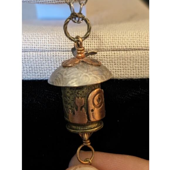 Tri-Metal Federal Gap 45 Ammo Butterfly Birdhouse Pendant on 925 & Crystal Chain - Picture 3 of 9